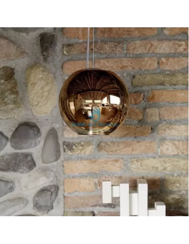 FontanaArte 3644/1OO Large gold globe pendant lamp d°45